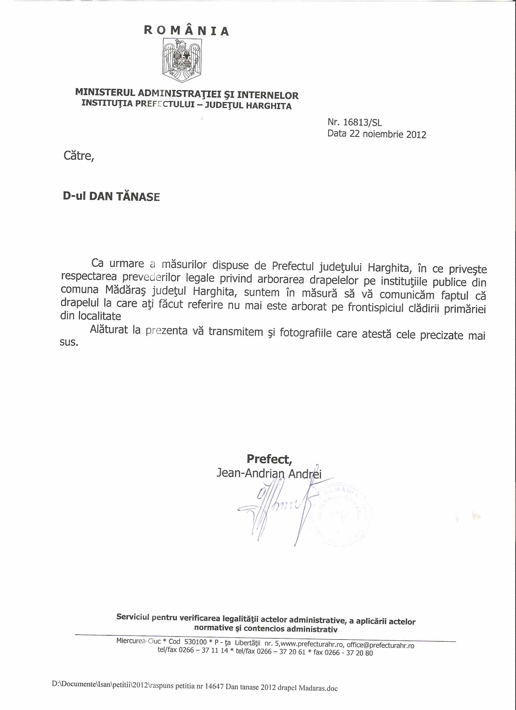 Prefectura Harghita drapel Ungaria Madaras noiembrie 2012