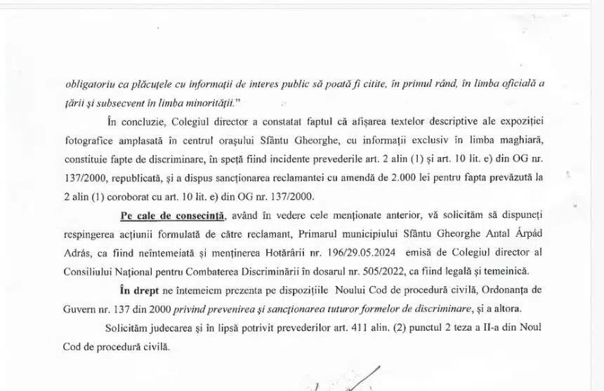 Sentință DEFINITIVĂ: primarul UDMR din Sfântu Gheorghe, Antal Arpad, amendat de CNCD pentru discriminarea pe criterii etnice a românilor 1 antal arpad amenda cncd 2000 discriminare romania.jpeg